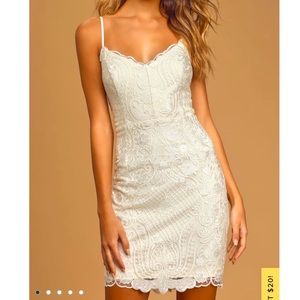 Lulu’s ‘With Me Always’ ivory embroidered mini dress - S